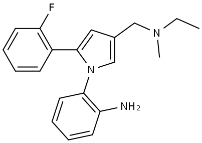 2-(4-((ethyl(methyl)amino)methyl)-2-(2-fluorophenyl)-1H-pyrrol-1-yl)aniline Structure