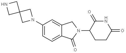 3-(1-oxo-5-(2,6-diazaspiro[3.3]heptan-2-yl)isoindolin-2-yl)piperidine-2,6-dione Structure