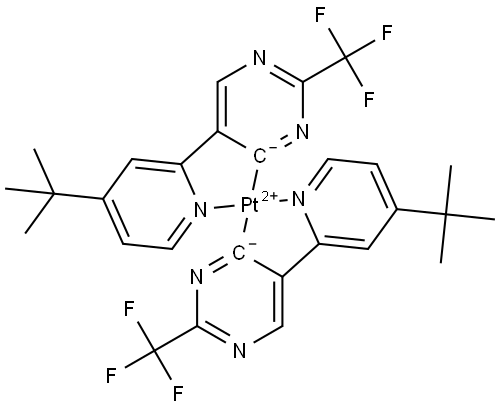 Platinum, bis[5-[4-(1,1-dimethylethyl)-2-pyridinyl-κN]-2-(trifluoromethyl)-4-pyrimidinyl-κC]-, (SP-4-1)- Structure