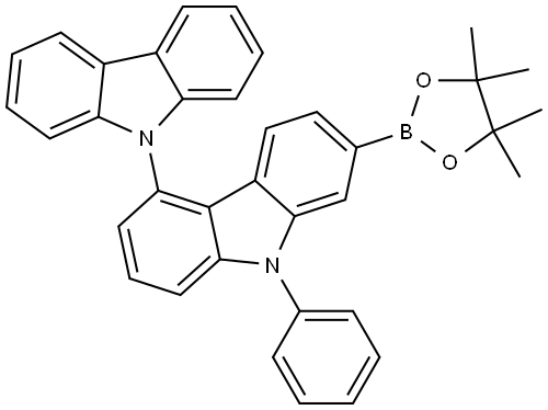 4,9′-Bi-9H-carbazole, 9-phenyl-7-(4,4,5,5-tetramethyl-1,3,2-dioxaborolan-2-yl)- Structure