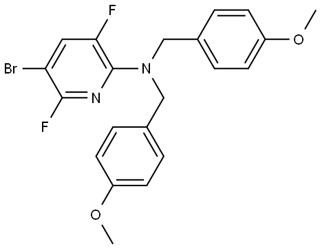 5-bromo-3,6-difluoro-N,N-bis[(4-methoxyphenyl)methyl]pyridin-2-amine Structure