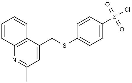 4-((2-methylquinolin-4-yl)methylthio)benzene-1-sulfonyl chloride Structure