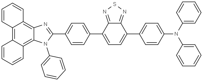 N,N-diphenyl-4-(7-(4-(1-phenyl-1H-phenanthro[9,10-d]imidazol-2-yl)phenyl)benzo[c][1,2,5]thiadiazol-4-yl)aniline 구조식 이미지