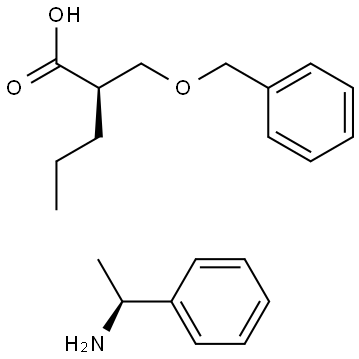 Pentanoic acid, 2-[(phenylmethoxy)methyl]-, (2R)-, compd. with (αS)-α-methylbenzenemethanamine (1:1) Structure