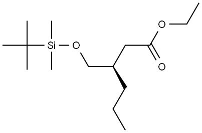 Hexanoic acid, 3-[[[(1,1-dimethylethyl)dimethylsilyl]oxy]methyl]-, ethyl ester, (3R)- Structure