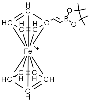 Ferrocene, [(1E)-2-(4,4,5,5-tetramethyl-1,3,2-dioxaborolan-2-yl)ethenyl]- 구조식 이미지