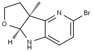 rel-(3aR,8aR)-5-Bromo-3,3a,8,8a-tetrahydro-3a-methyl-2H-furo[3′,2′:4,5]pyrrolo[3… Structure