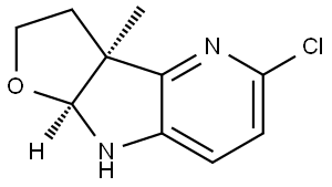 rel-(3aR,8aR)-5-Chloro-3,3a,8,8a-tetrahydro-3a-methyl-2H-furo[3′,2′:4,5]pyrrolo[… Structure