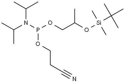 2-((tert-butyldimethylsilyl)oxy)propyl (2-cyanoethyl) diisopropylphosphoramidite Structure