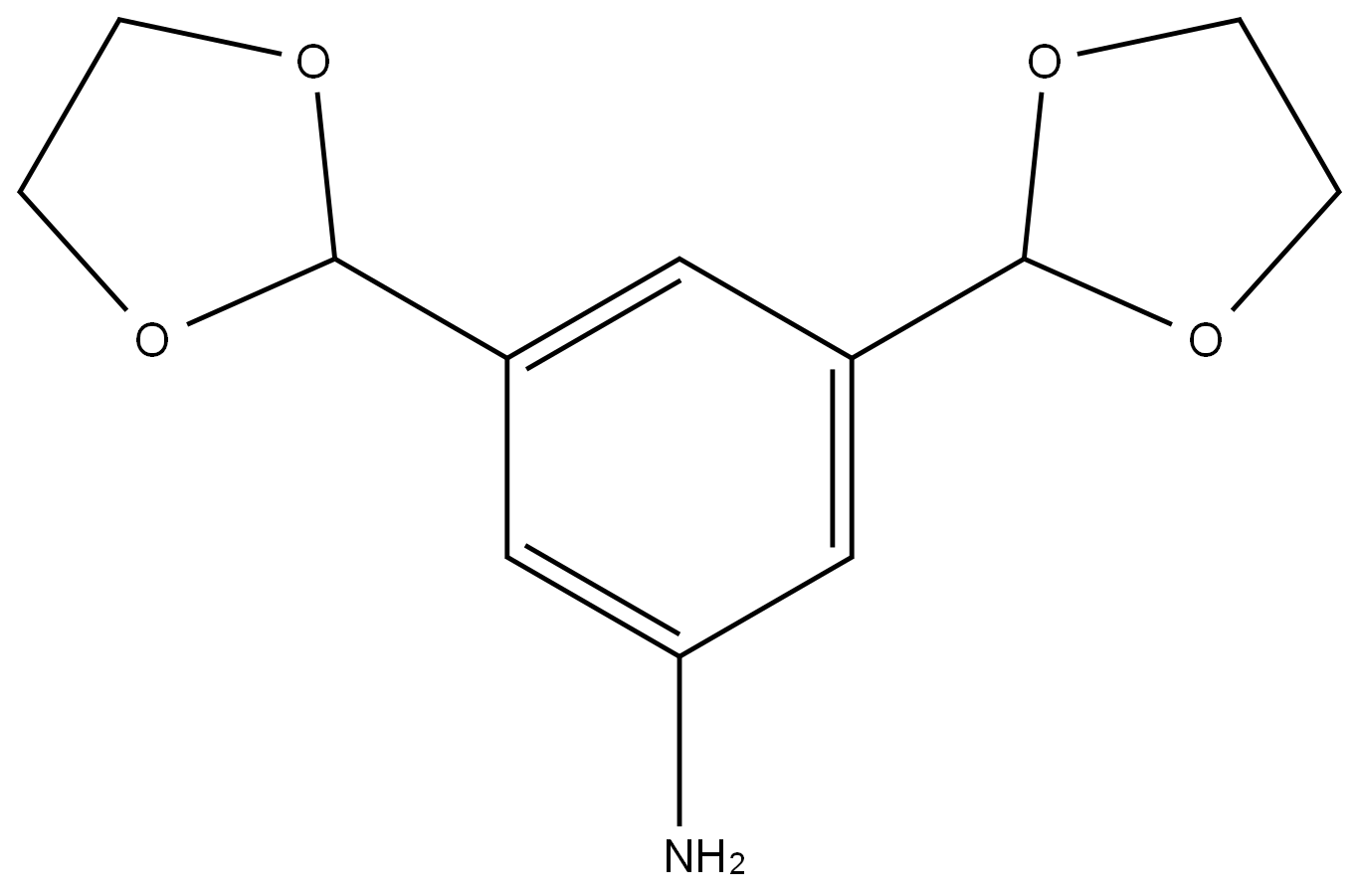 Benzenamine, 3,5-bis(1,3-dioxolan-2-yl)- Structure