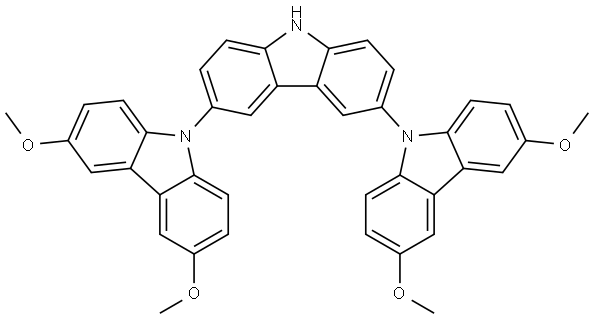 9,3′:6′,9′′-Ter-9H-carbazole, 3,3′′,6,6′′-tetramethoxy- Structure