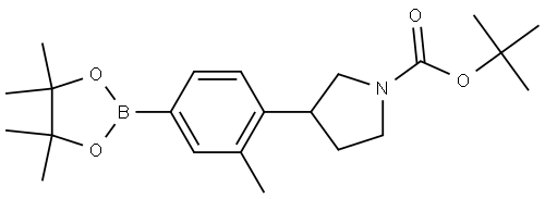 tert-butyl 3-(2-methyl-4-(4,4,5,5-tetramethyl-1,3,2-dioxaborolan-2-yl)phenyl)pyrrolidine-1-carboxylate Structure