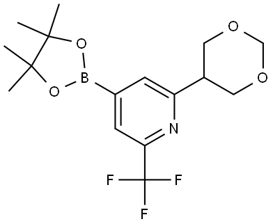 2-(1,3-dioxan-5-yl)-4-(4,4,5,5-tetramethyl-1,3,2-dioxaborolan-2-yl)-6-(trifluoromethyl)pyridine Structure