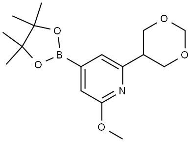 2-(1,3-dioxan-5-yl)-6-methoxy-4-(4,4,5,5-tetramethyl-1,3,2-dioxaborolan-2-yl)pyridine 구조식 이미지