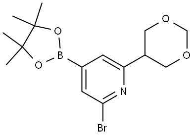 2-bromo-6-(1,3-dioxan-5-yl)-4-(4,4,5,5-tetramethyl-1,3,2-dioxaborolan-2-yl)pyridine Structure