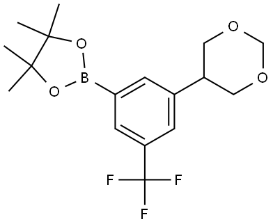 2-(3-(1,3-dioxan-5-yl)-5-(trifluoromethyl)phenyl)-4,4,5,5-tetramethyl-1,3,2-dioxaborolane Structure
