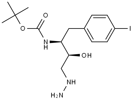 tert-butyl ((2S,3S)-4-hydrazinyl-3-hydroxy-1-(4-iodophenyl)butan-2-yl)carbamate Structure