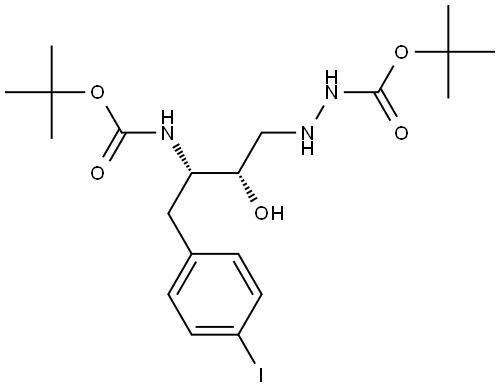 tert-butyl 2-((2S,3S)-3-((tert-butoxycarbonyl)amino)-2-hydroxy-4-(4-iodophenyl)butyl)hydrazine-1-carboxylate Structure