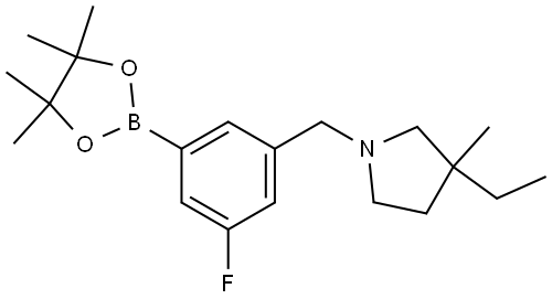 3-ethyl-1-(3-fluoro-5-(4,4,5,5-tetramethyl-1,3,2-dioxaborolan-2-yl)benzyl)-3-methylpyrrolidine Structure