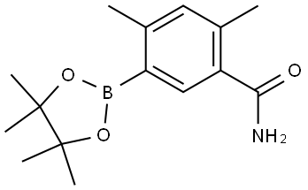 2,4-Dimethyl-5-(4,4,5,5-tetramethyl-1,3,2-dioxaborolan-2-yl)benzamide Structure