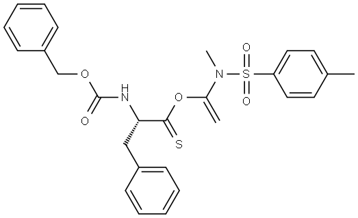 L-Phenylalanine, N-[(phenylmethoxy)carbonyl]-, 1-[methyl[(4-methylphenyl)sulfonyl]amino]ethenyl ester, (αS)- Structure