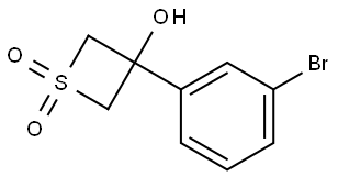 3-Thietanol, 3-(3-bromophenyl)-, 1,1-dioxide Structure