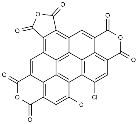 Furo[3′,4′:4,5]pyreno[2,1,10-def:7,8,9-d'e'f′]bis[2]benzopyran-1,3,5,7,9,11-hexone, 13,14-dichloro- Structure