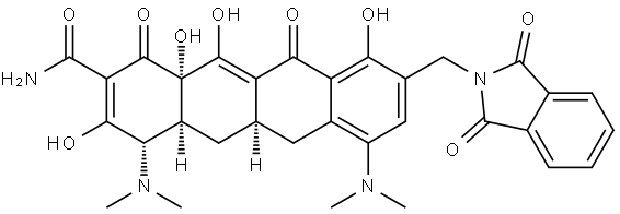 (4S,4aS,5aR,12aS)-4,7-bis(dimethylamino)-9-((1,3-dioxoisoindolin-2-yl)methyl)-3,10,12,12a-tetrahydroxy-1,11-dioxo-1,4,4a,5,5a,6,11,12a-octahydrotetracene-2-carboxamide Structure