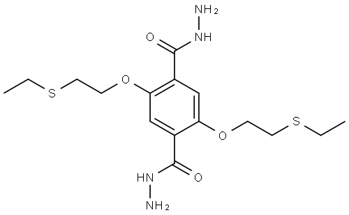 1,4-Benzenedicarboxylic acid, 2,5-bis[2-(ethylthio)ethoxy]-, 1,4-dihydrazide Structure