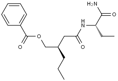 Hexanamide, N-[(1S)-1-(aminocarbonyl)propyl]-3-[(benzoyloxy)methyl]-, (3R)- Structure