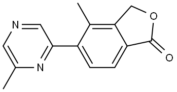 4-methyl-5-(6-methylpyrazin-2-yl)isobenzofuran-1(3H)-one Structure