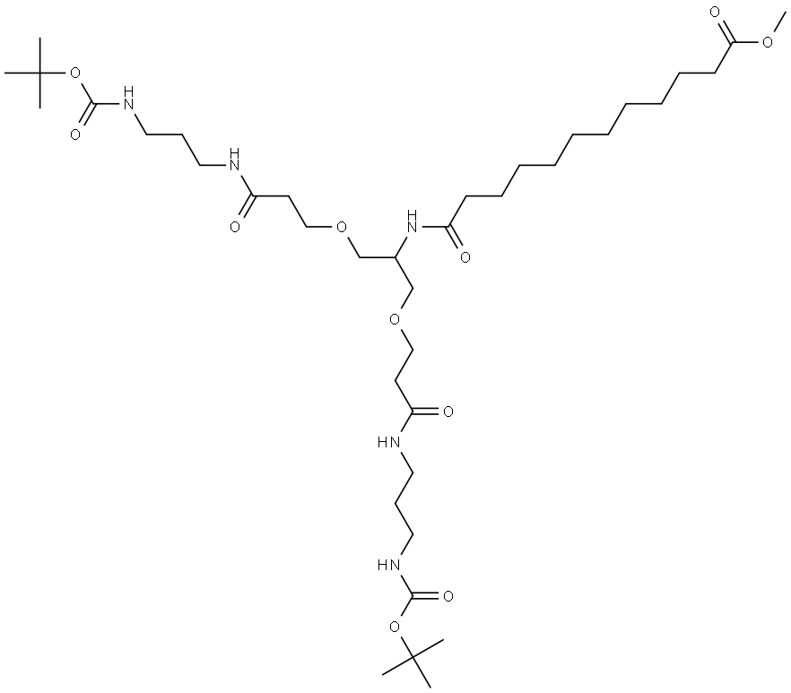 methyl 15-(13,13-dimethyl-5,11-dioxo-2,12-dioxa-6,10-diazatetradecyl)-2,2-dimethyl-4,10,17-trioxo-3,13-dioxa-5,9,16-triazaoctacosan-28-oate Structure