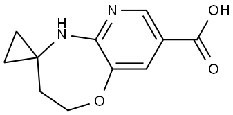 2',3'-dihydro-5'H-spiro[cyclopropane-1,4'-pyrido[3,2-b][1,4]oxazepine]-8'-carboxylic acid Structure