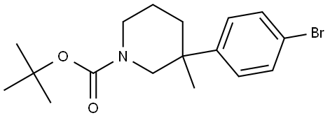 1-Piperidinecarboxylic acid, 3-(4-bromophenyl)-3-methyl-, 1,1-dimethylethyl ester Structure