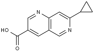 7-cyclopropyl-1,6-naphthyridine-3-carboxylic acid 구조식 이미지