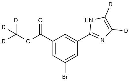 methyl-d3 3-bromo-5-(1H-imidazol-2-yl-4,5-d2)benzoate Structure