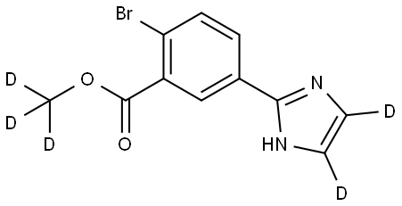 methyl-d3 2-bromo-5-(1H-imidazol-2-yl-4,5-d2)benzoate Structure