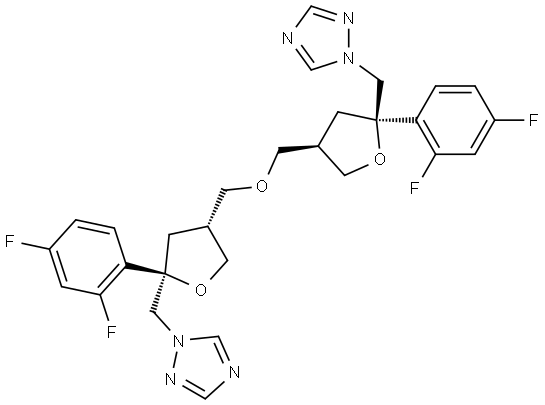 1,1'-(((2R,2'R,4R,4'R)-4,4'-(oxybis(methylene))bis(2-(2,4-difluoro phenyl)tetrahydrofuran-4,2-diyl))bis(methylene))bis(1H-1,2,4-triazole) Structure