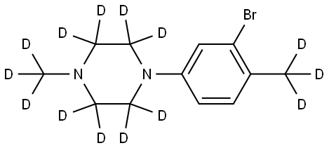 1-(3-bromo-4-(methyl-d3)phenyl)-4-(methyl-d3)piperazine-2,2,3,3,5,5,6,6-d8 Structure