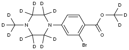 methyl-d3 2-bromo-4-(4-(methyl-d3)piperazin-1-yl-2,2,3,3,5,5,6,6-d8)benzoate 구조식 이미지