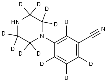 3-(piperazin-1-yl-2,2,3,3,5,5,6,6-d8)benzonitrile-d4 Structure