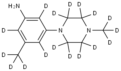 3-(methyl-d3)-5-(4-(methyl-d3)piperazin-1-yl-2,2,3,3,5,5,6,6-d8)benzen-2,4,6-d3-amine 구조식 이미지