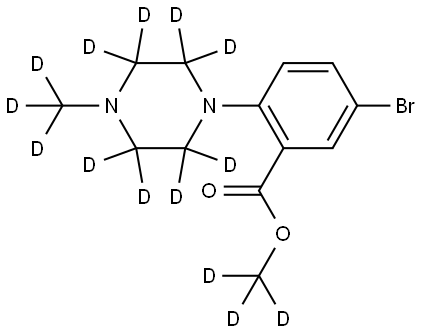 methyl-d3 5-bromo-2-(4-(methyl-d3)piperazin-1-yl-2,2,3,3,5,5,6,6-d8)benzoate 구조식 이미지