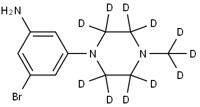 3-bromo-5-(4-(methyl-d3)piperazin-1-yl-2,2,3,3,5,5,6,6-d8)aniline Structure