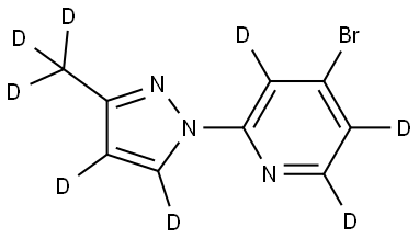4-bromo-2-(3-(methyl-d3)-1H-pyrazol-1-yl-4,5-d2)pyridine-3,5,6-d3 Structure