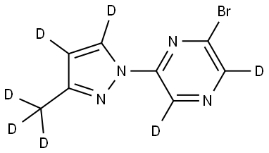 2-bromo-6-(3-(methyl-d3)-1H-pyrazol-1-yl-4,5-d2)pyrazine-3,5-d2 Structure