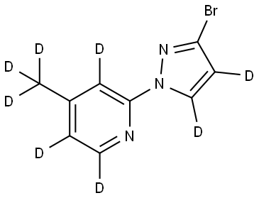 2-(3-bromo-1H-pyrazol-1-yl-4,5-d2)-4-(methyl-d3)pyridine-3,5,6-d3 Structure