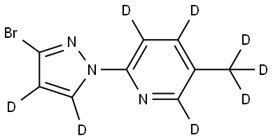 2-(3-bromo-1H-pyrazol-1-yl-4,5-d2)-5-(methyl-d3)pyridine-3,4,6-d3 Structure