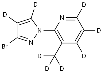 2-(3-bromo-1H-pyrazol-1-yl-4,5-d2)-3-(methyl-d3)pyridine-4,5,6-d3 Structure