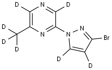 2-(3-bromo-1H-pyrazol-1-yl-4,5-d2)-6-(methyl-d3)pyrazine-3,5-d2 Structure